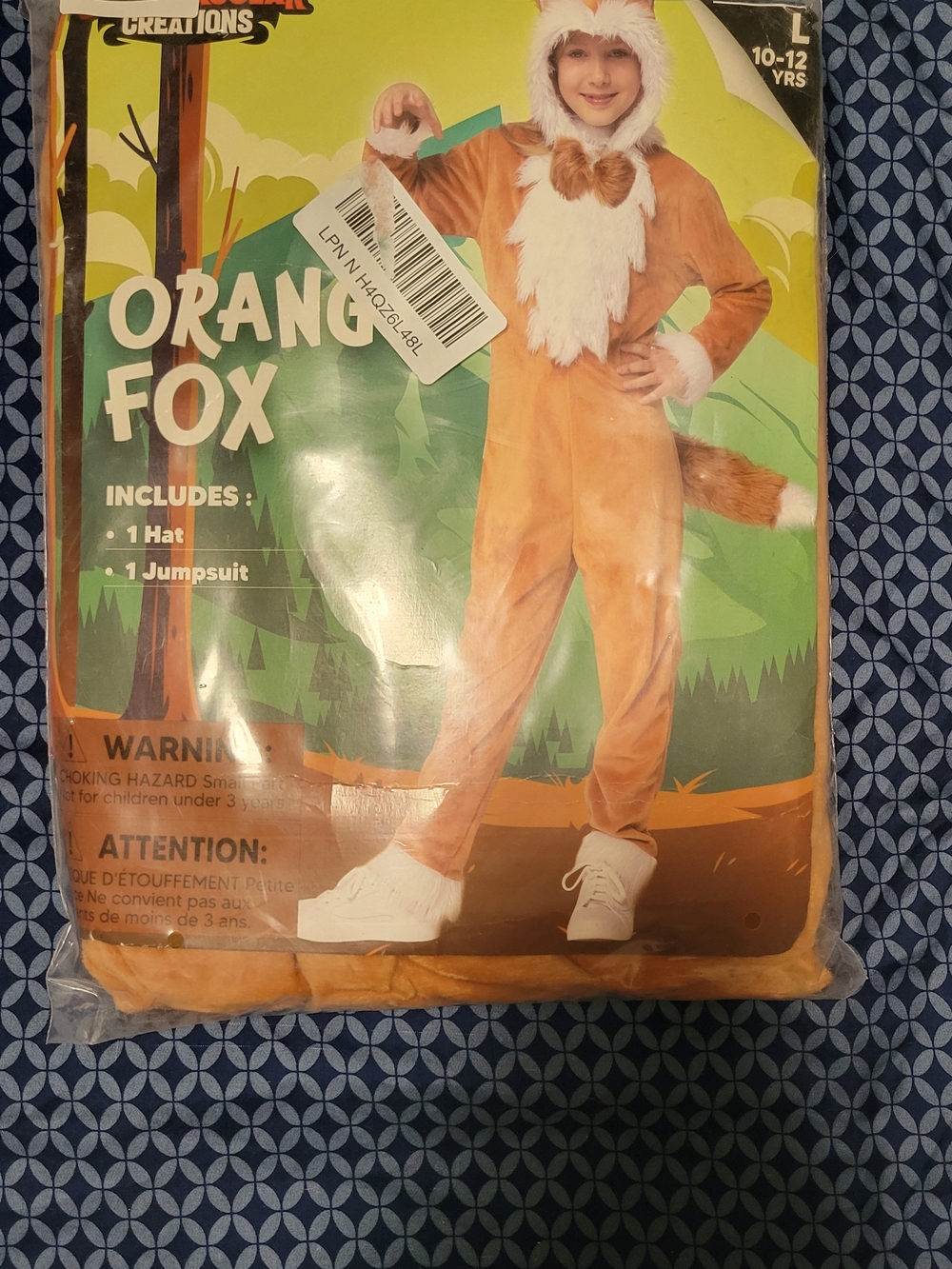 Orange Fox Costume Jumpsuit with Hood